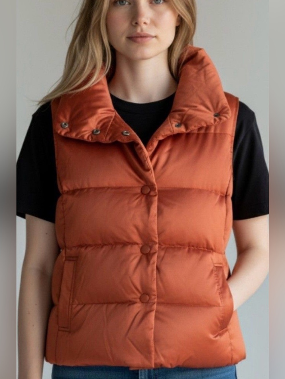 J. Jill Rust Quilted Puffer Vest 148$ retail made of down! So good! Sz med/large